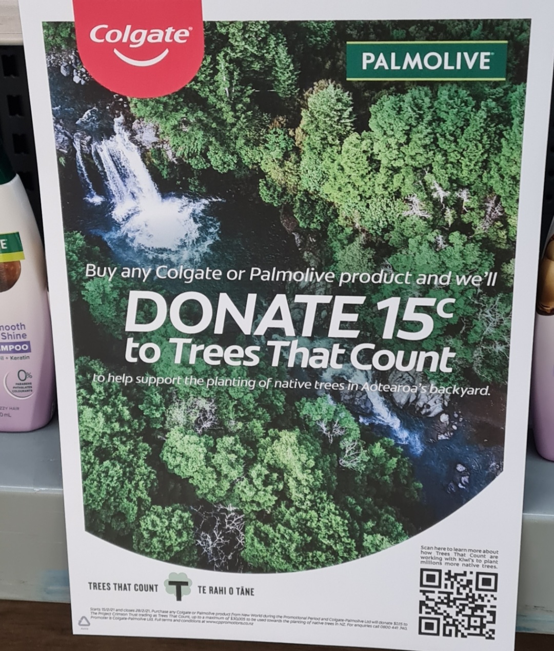 Colgate-Palmolive greenwashing in the supermarket to assuage consumer guilt but not actually preventing palm oil deforestation associated with their brand