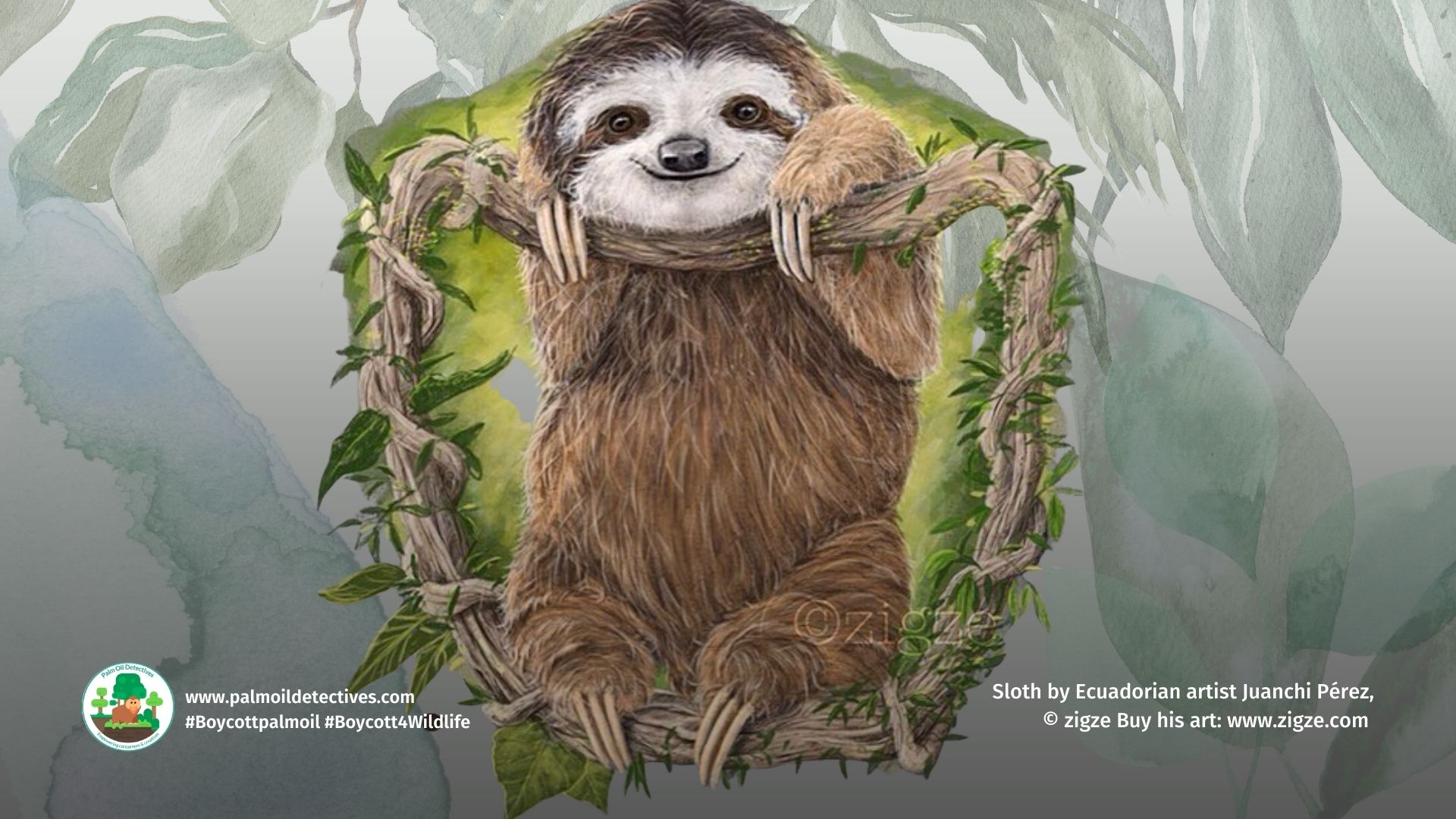 Sloth by Ecuadorian artist Juanchi Pérez